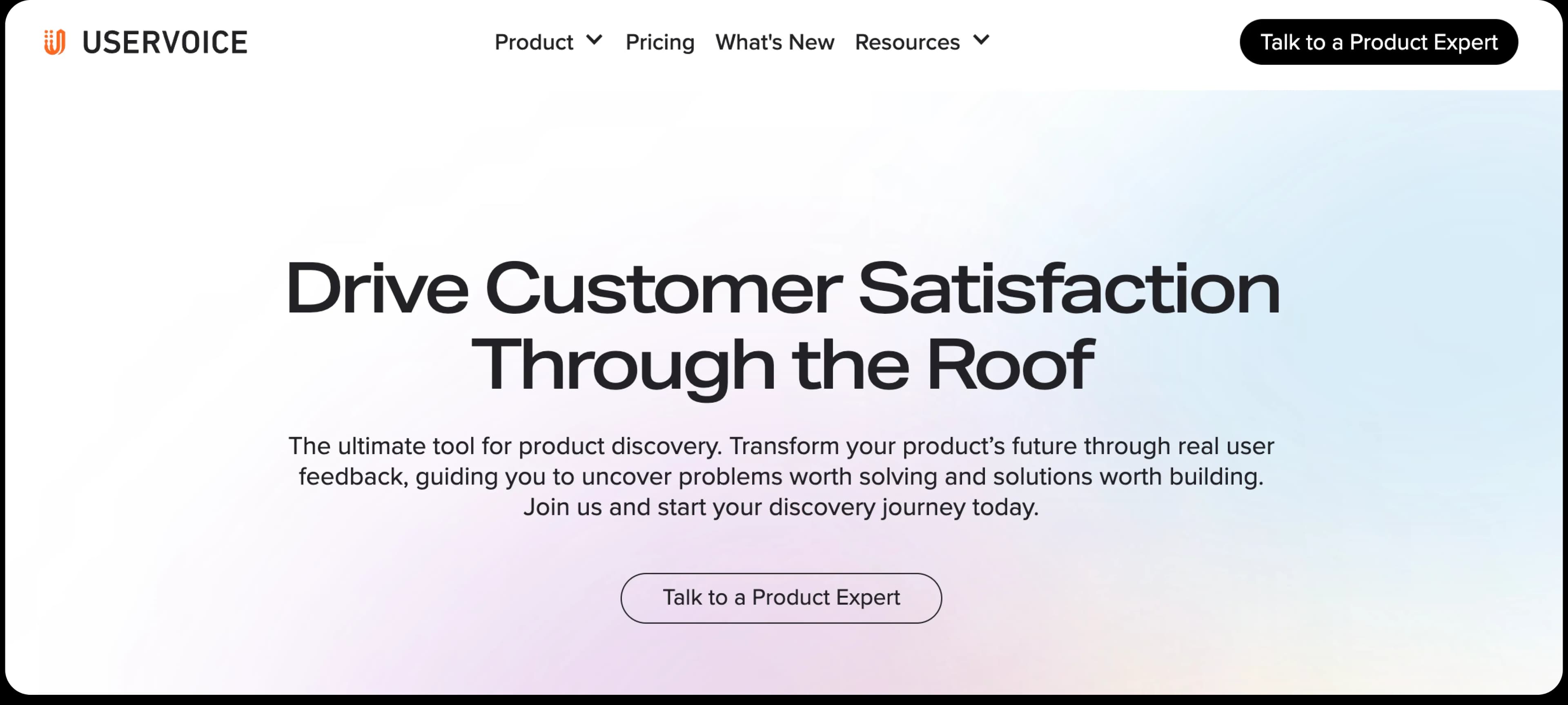 Uservoice homepage