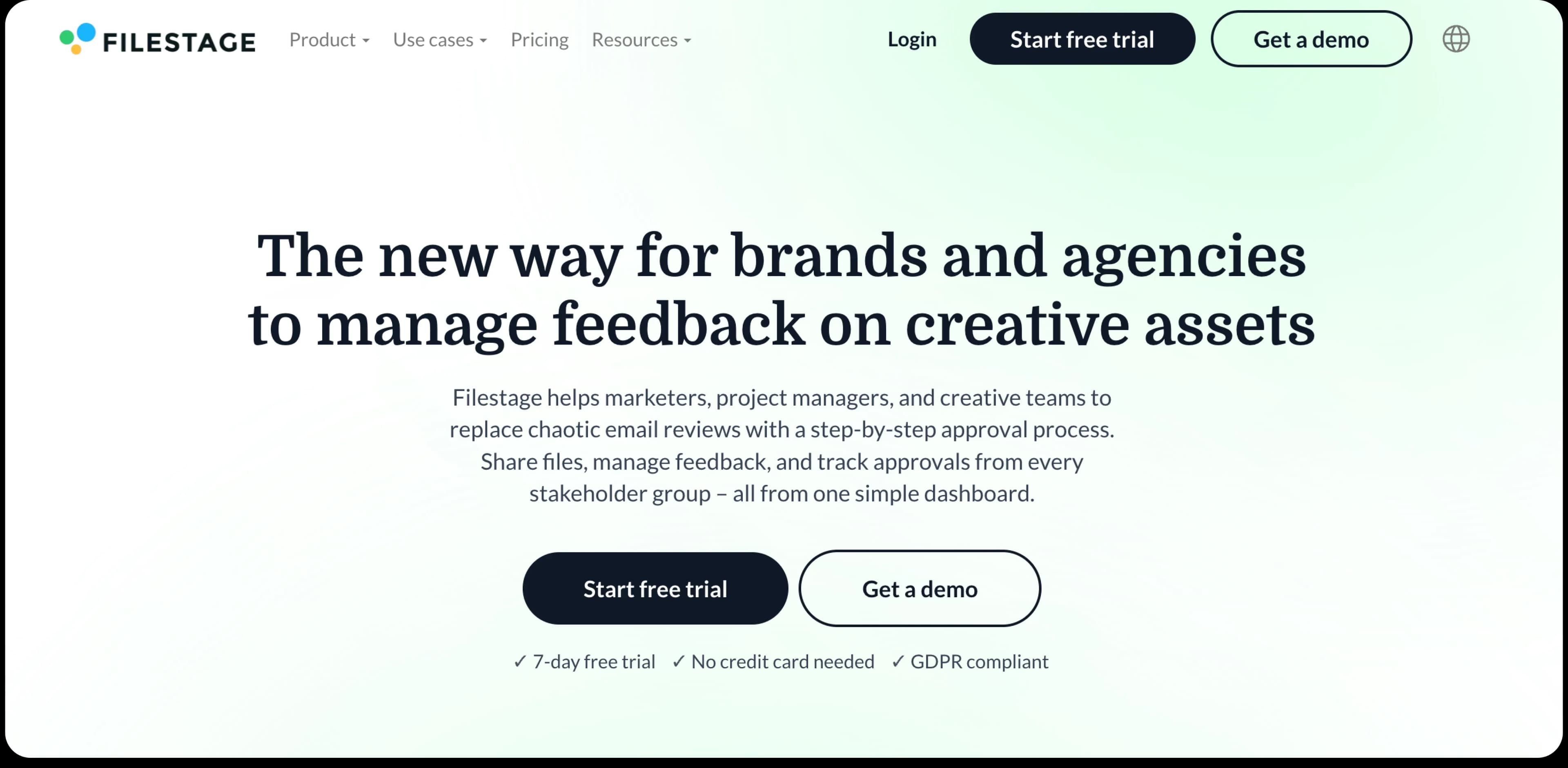 Filestage homepage