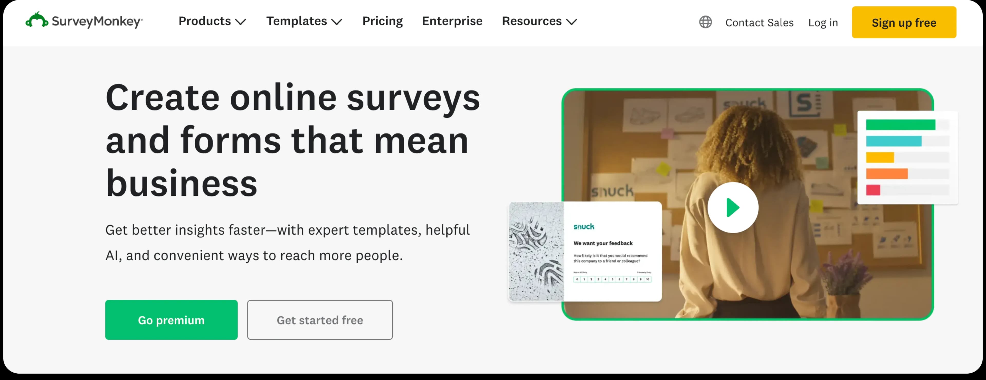 SurveyMonkey homepage
