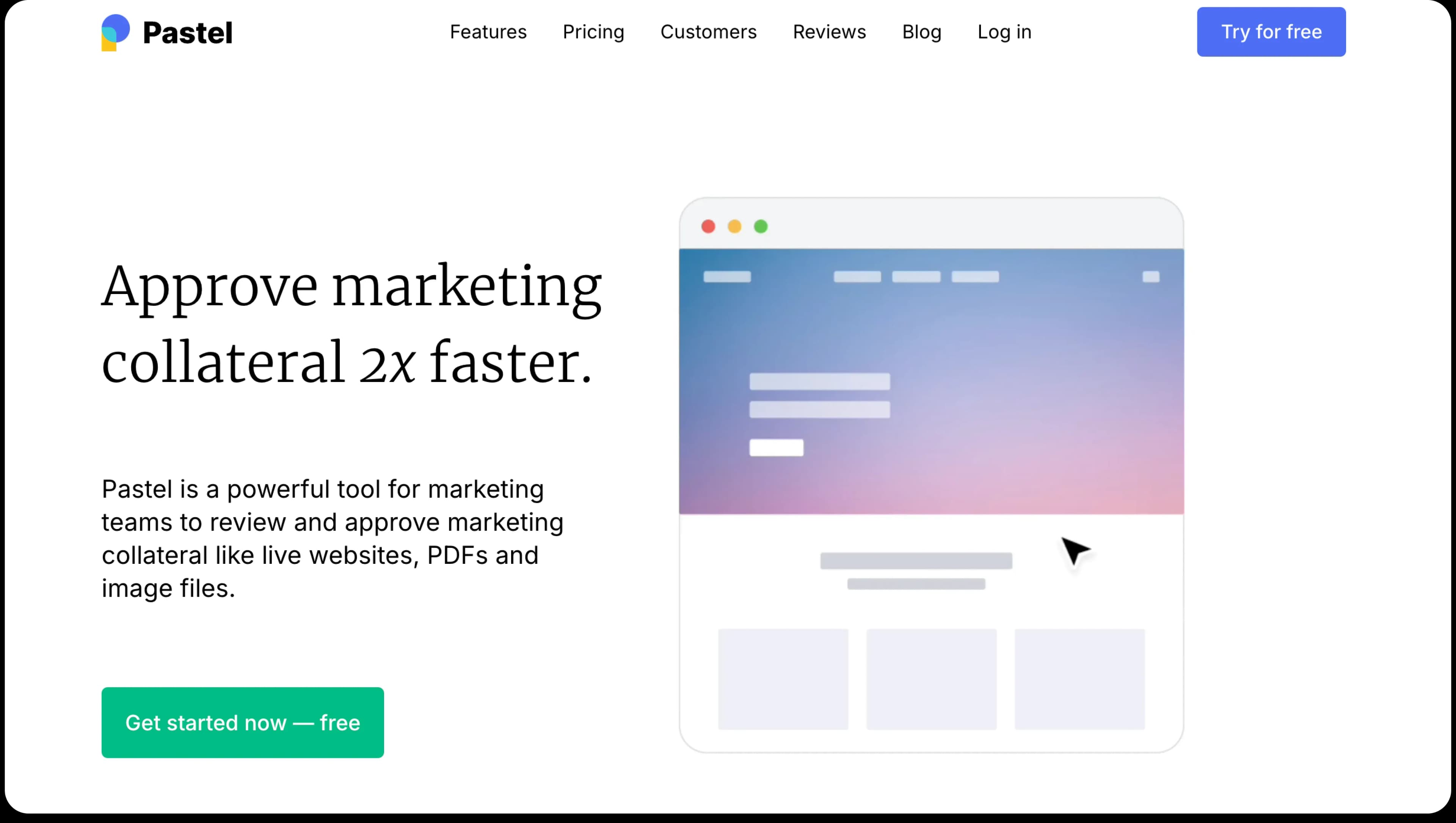 Pastel homepage
